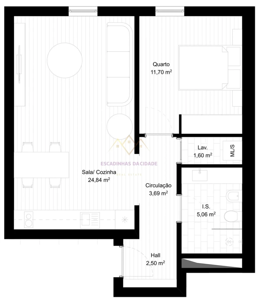 Apartamento T1 para Venda em Portimão Planta 1