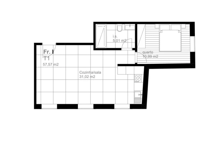 Apartamento T1 para Venda em Tondela e Nandufe Planta 1