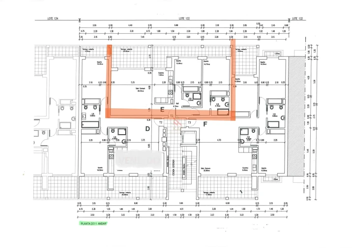 Apartamento T2 para Venda em Lagos (São Sebastião e Santa Maria) Planta 1