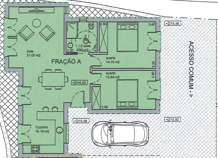 Moradia T2 para Venda em Turquel Planta 1