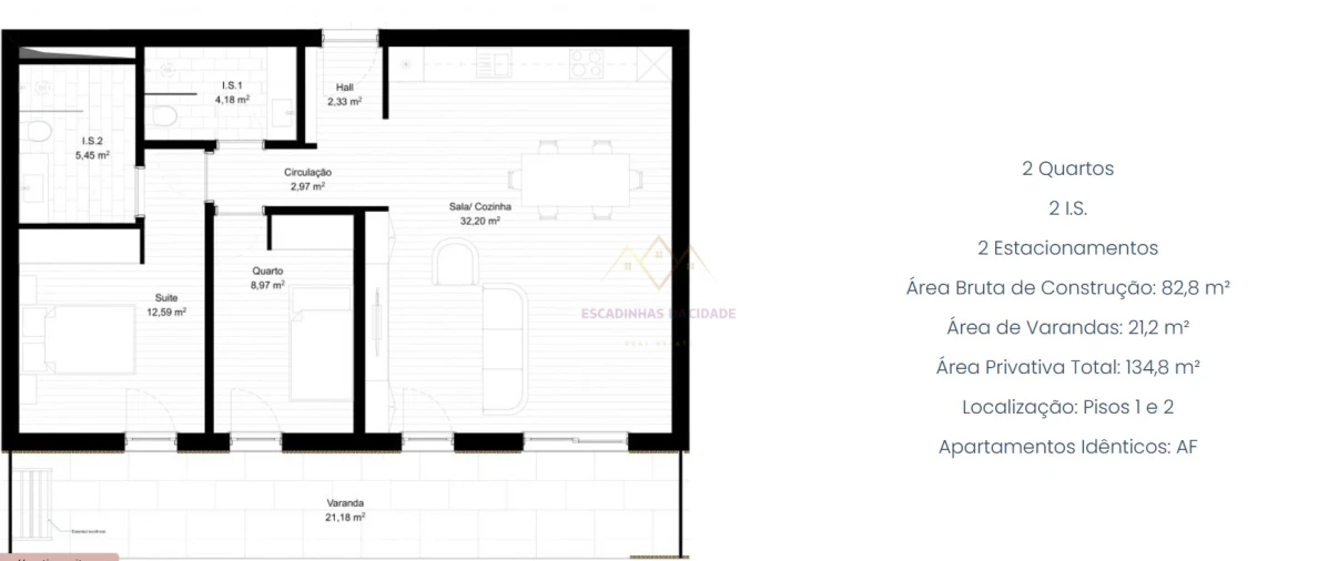 Apartamento T2 para Venda em Portimão Planta 1