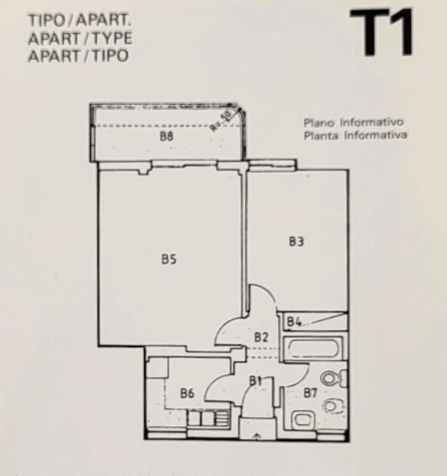Apartamento T1 para Venda em Altura Planta 1