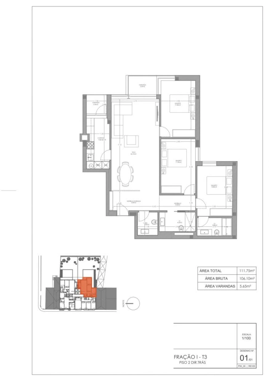 Apartamento T3 para Venda em Campanhã Planta 1