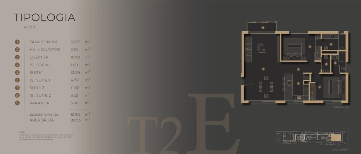 Apartamento T2 para Venda em São Martinho Planta 1