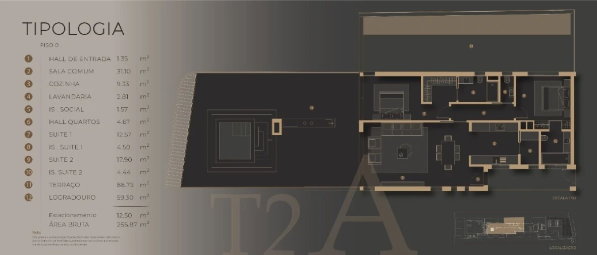 Apartamento T2 para Venda em São Martinho Planta 1