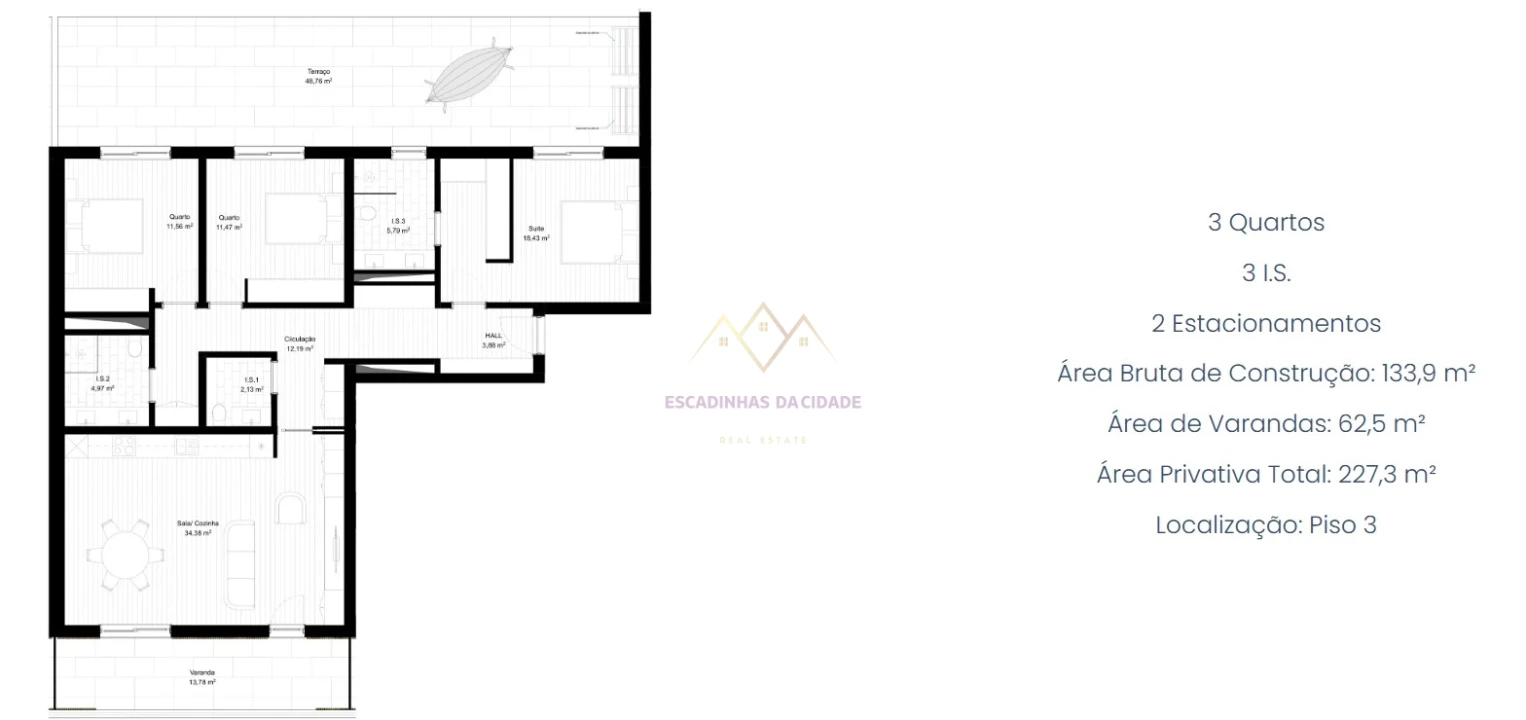 Apartamento T3 para Venda em Portimão Planta 2