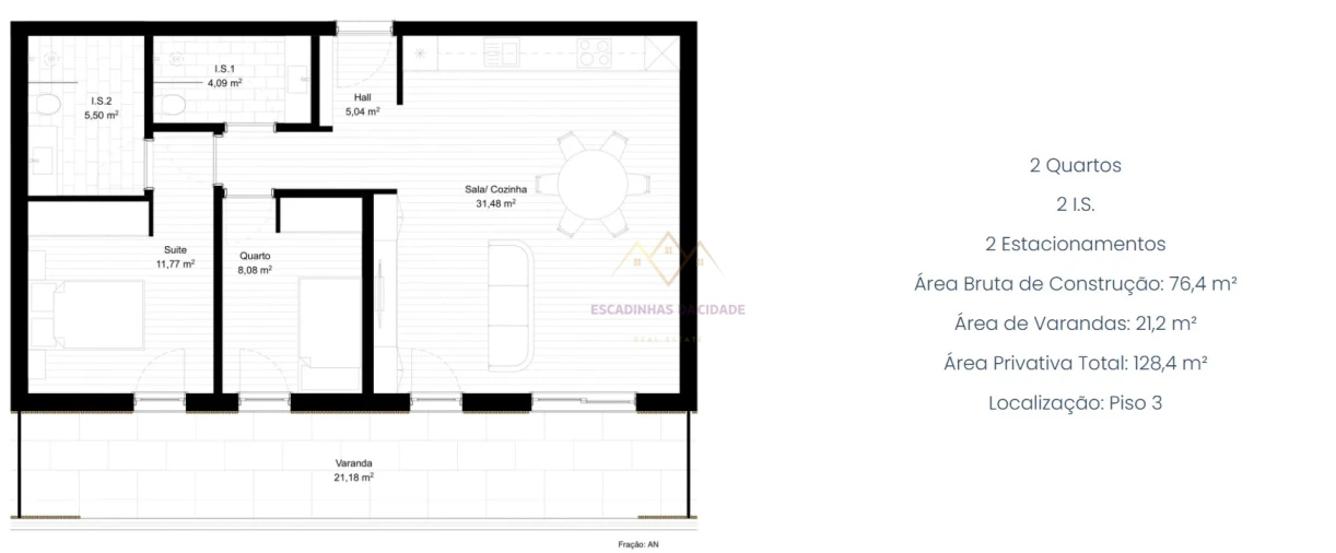 Apartamento T2 para Venda em Portimão Planta 1