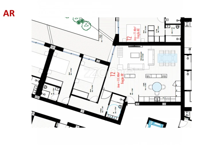 Apartamento T2 para Venda em Freamunde Planta 1