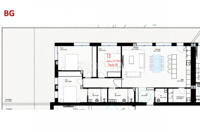Apartamento T3 para Venda em Freamunde Planta 1