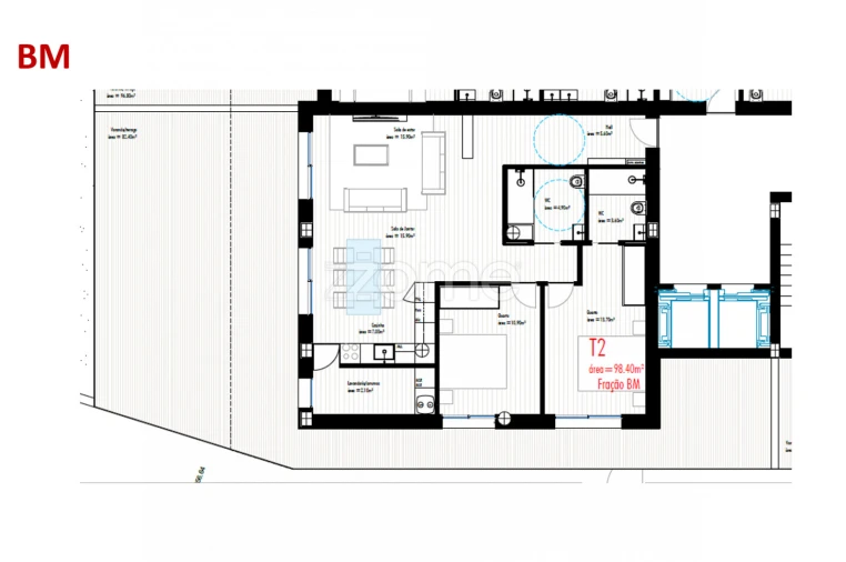 Apartamento T2 para Venda em Freamunde Planta 1