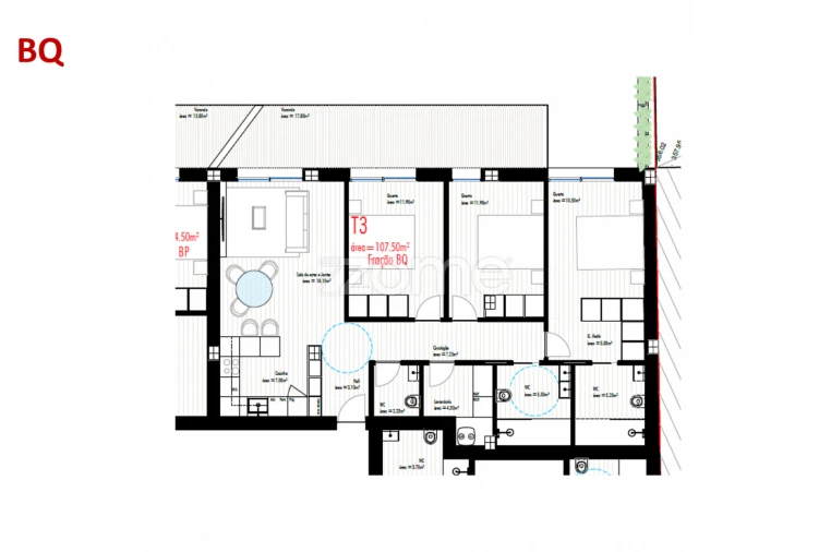 Apartamento T3 para Venda em Freamunde Planta 1