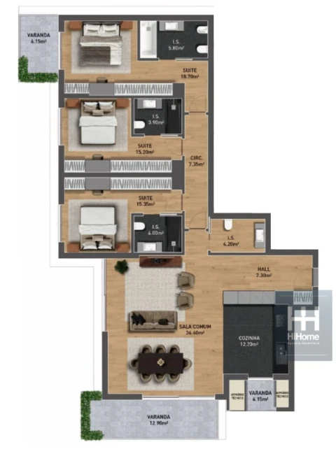 Apartamento T3 para Venda em São Martinho