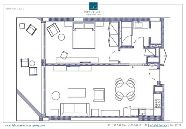 Apartamento T1 para Venda em Alcantara Planta 1