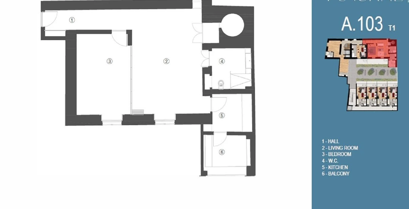 Apartamento T1 para Venda em Funchal (São Pedro) Planta 6