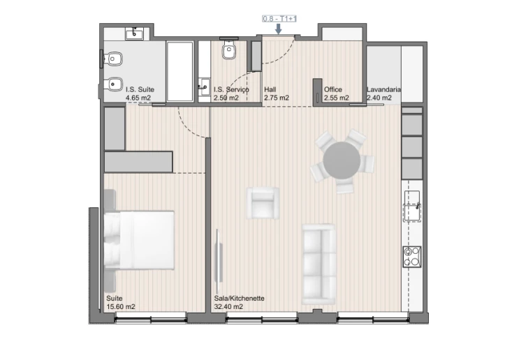 Apartamento T1 para Venda em Madalena Foto 35