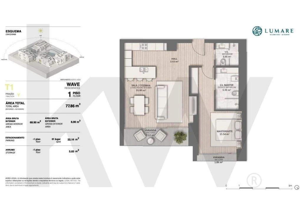 Apartamento T1 para Venda em Loule (São Clemente) Foto 12