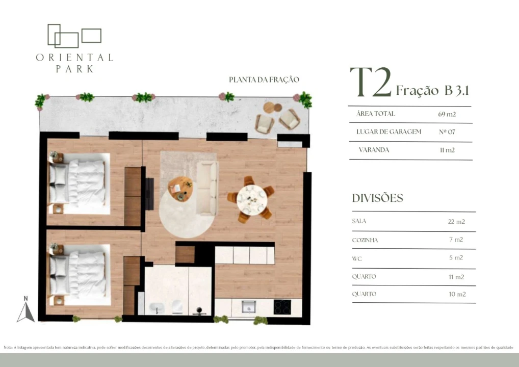 Apartamento T2 para Venda em Campanhã Planta 11