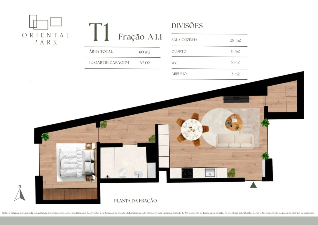 Apartamento T1 para Venda em Campanhã Planta 3