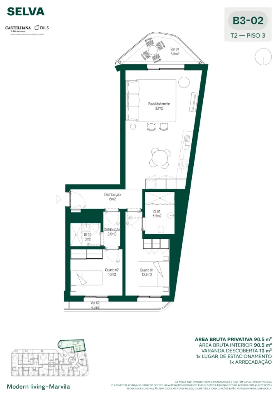 Apartamento T2 para Venda em Marvila Planta 1