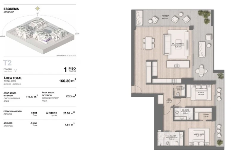 Apartamento T2 para Venda em Quarteira Planta 1