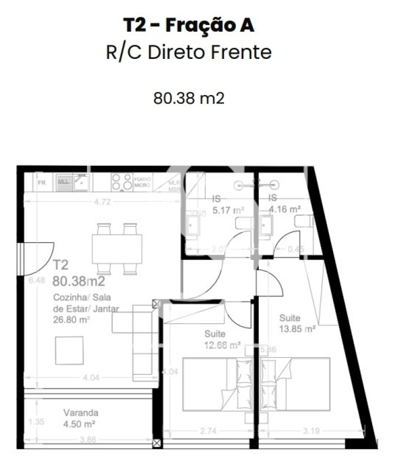 Apartamento T2 para Venda em Custoias Foto 12