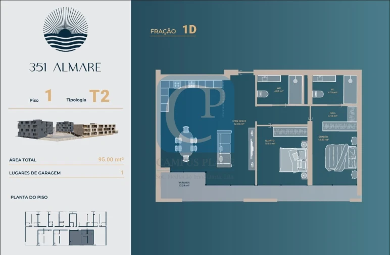 Apartamento T2 para Venda em Vila Nova de Anha Planta 1