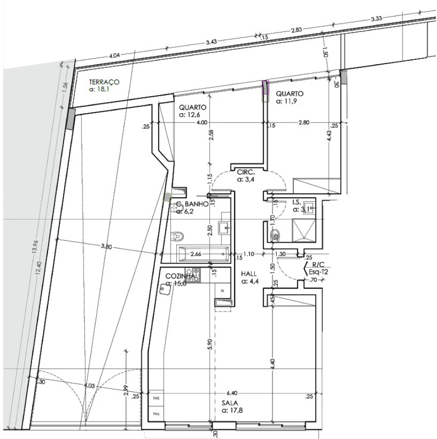 Apartamento T2 para Venda em Sesimbra (Castelo) Planta 1