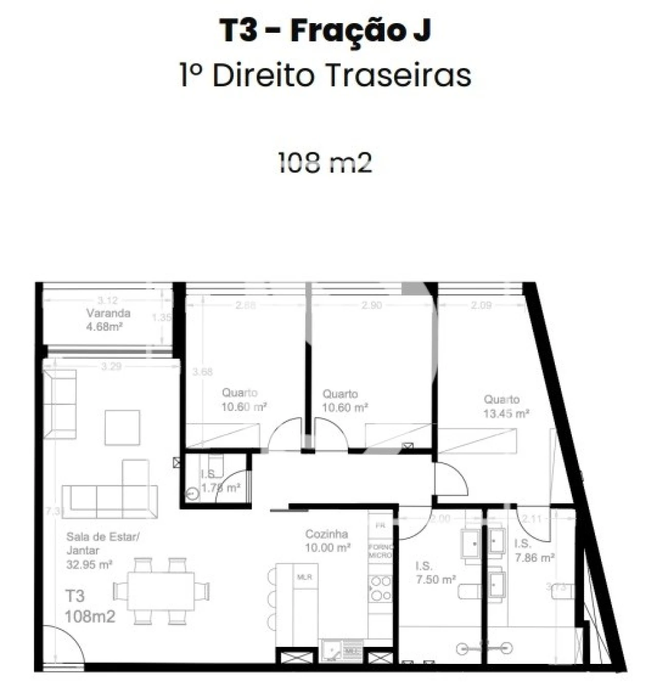 Apartamento T3 para Venda em Custoias Foto 12