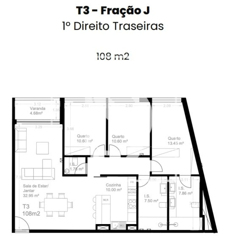Apartamento T3 para Venda em Custoias Foto 12