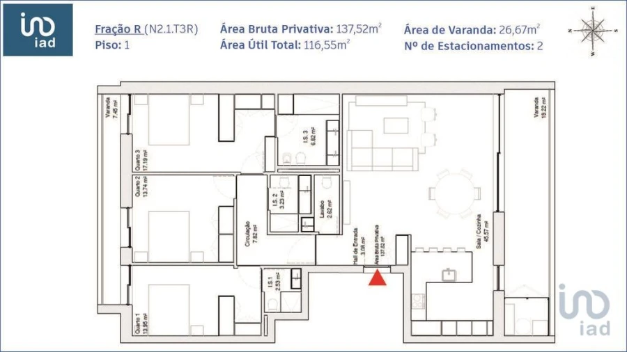 Apartamento T3 para Venda em Requeixo, Nossa Senhora de Fátima e Nariz Foto 4