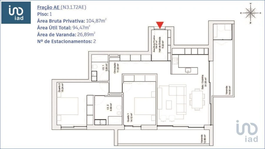 Apartamento T2 para Venda em Requeixo, Nossa Senhora de Fátima e Nariz Foto 6