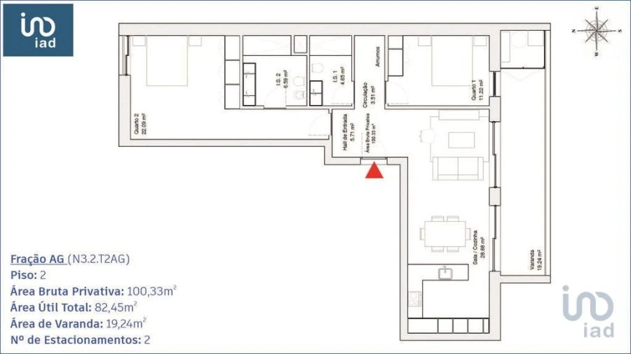 Apartamento T2 para Venda em Requeixo, Nossa Senhora de Fátima e Nariz