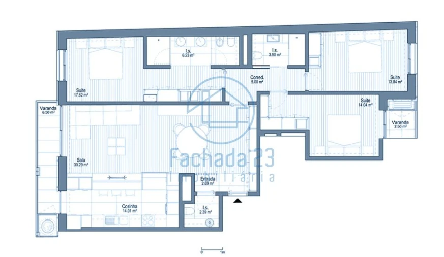 Apartamento T3 para Venda em Santa Marinha e São Pedro da Afurada Planta 1