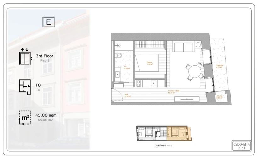 Apartamento para Venda em Cedofeita, Santo Ildefonso, Sé, Miragaia, São Nicolau e Vitória Planta 1