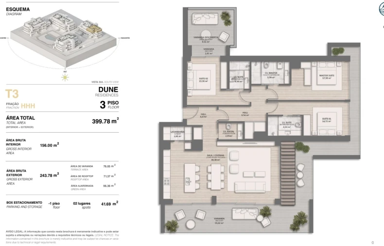 Apartamento T3 para Venda em Quarteira Planta 1
