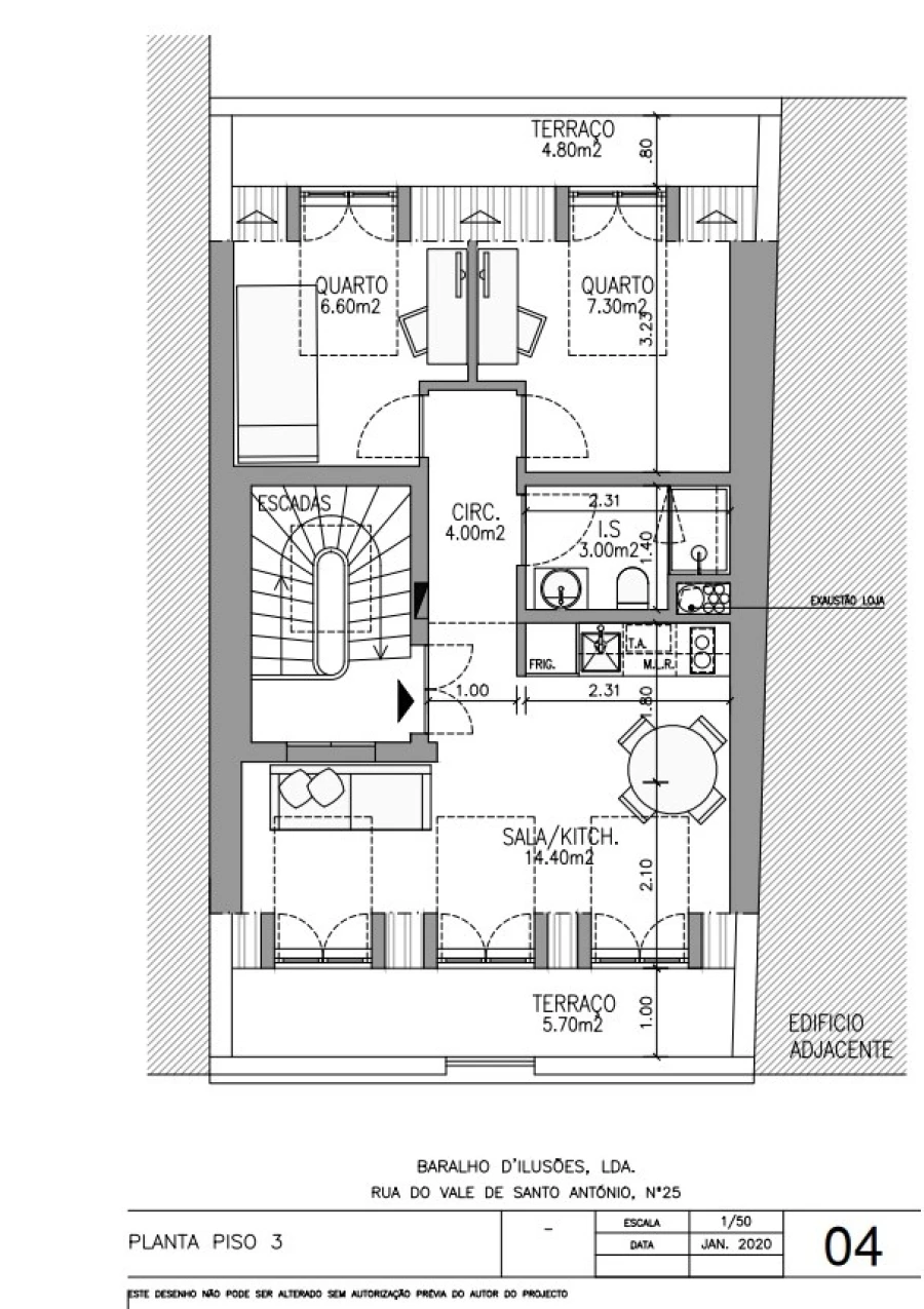 Apartamento T2 para Venda em São Vicente Planta 1