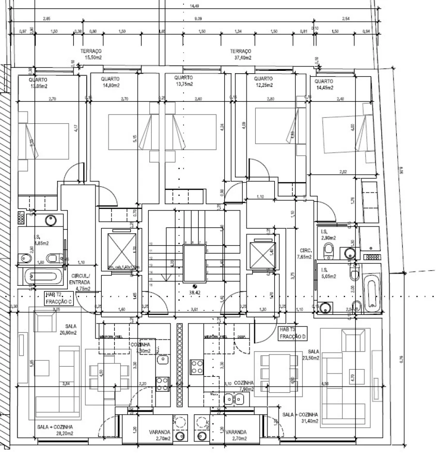 Apartamento T2 para Venda em Corroios Planta 1