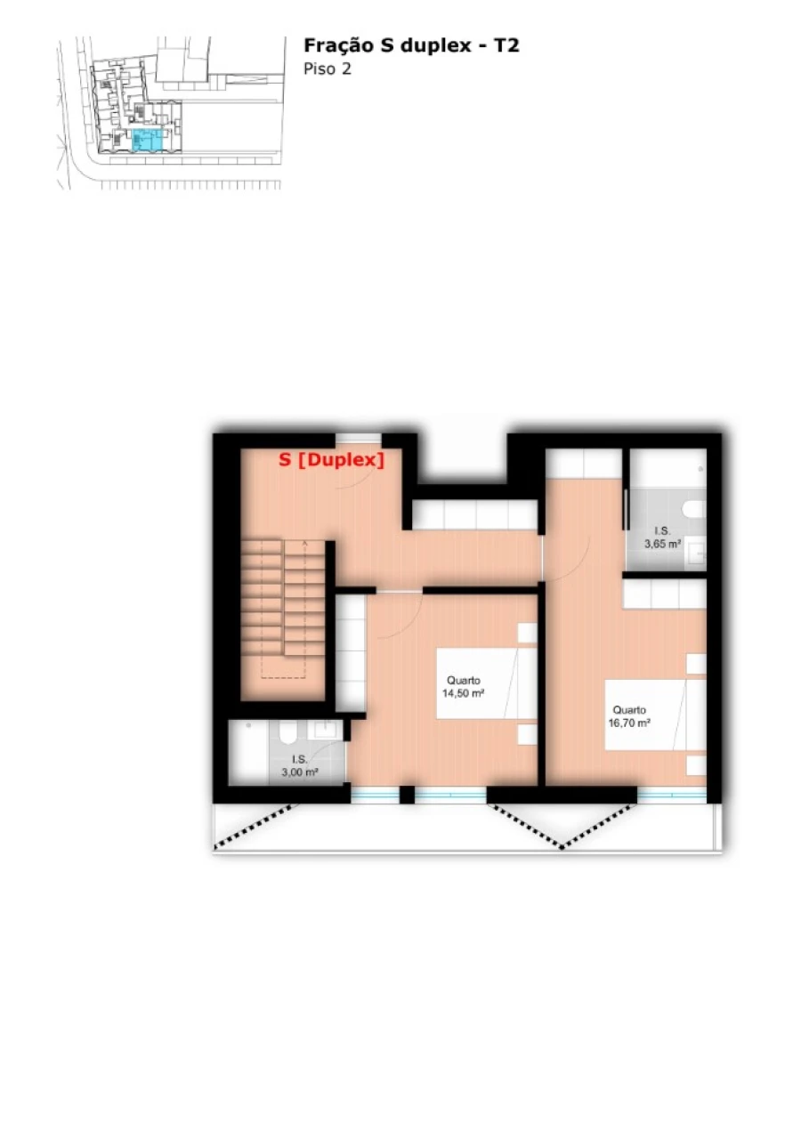 Apartamento T4 para Venda em Glória e Vera Cruz Planta 1