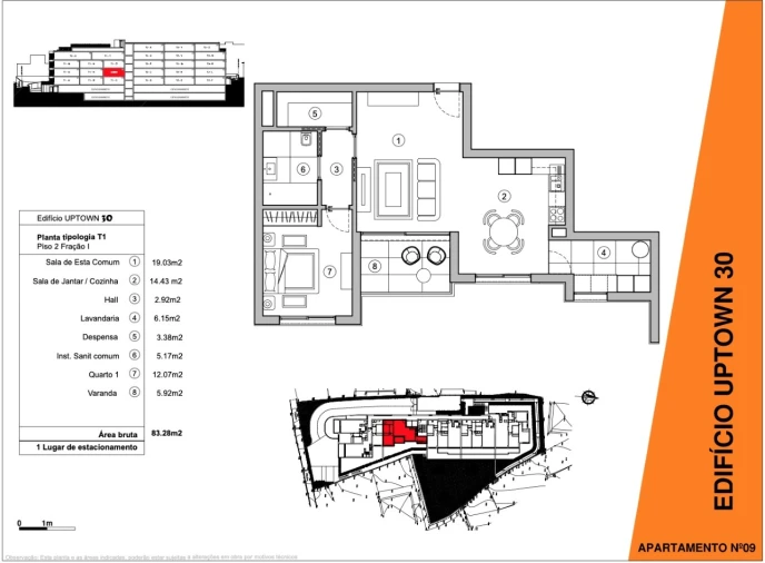 Apartamento T1 para Venda em Machico Planta 1