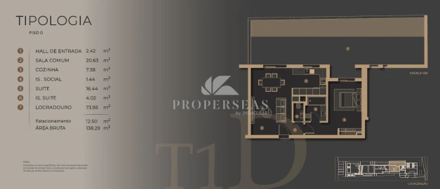 Apartamento T1 para Venda em São Martinho