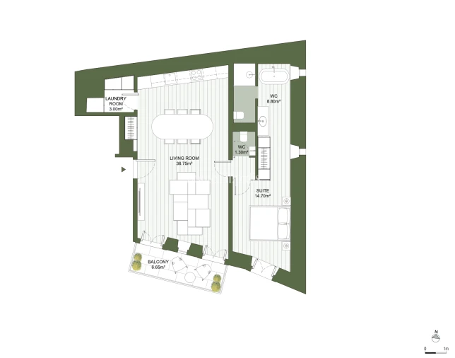 Apartamento T1 para Venda em Misericórdia Planta 1