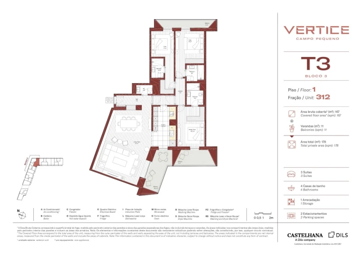 Apartamento T3 para Venda em Areeiro Planta 1