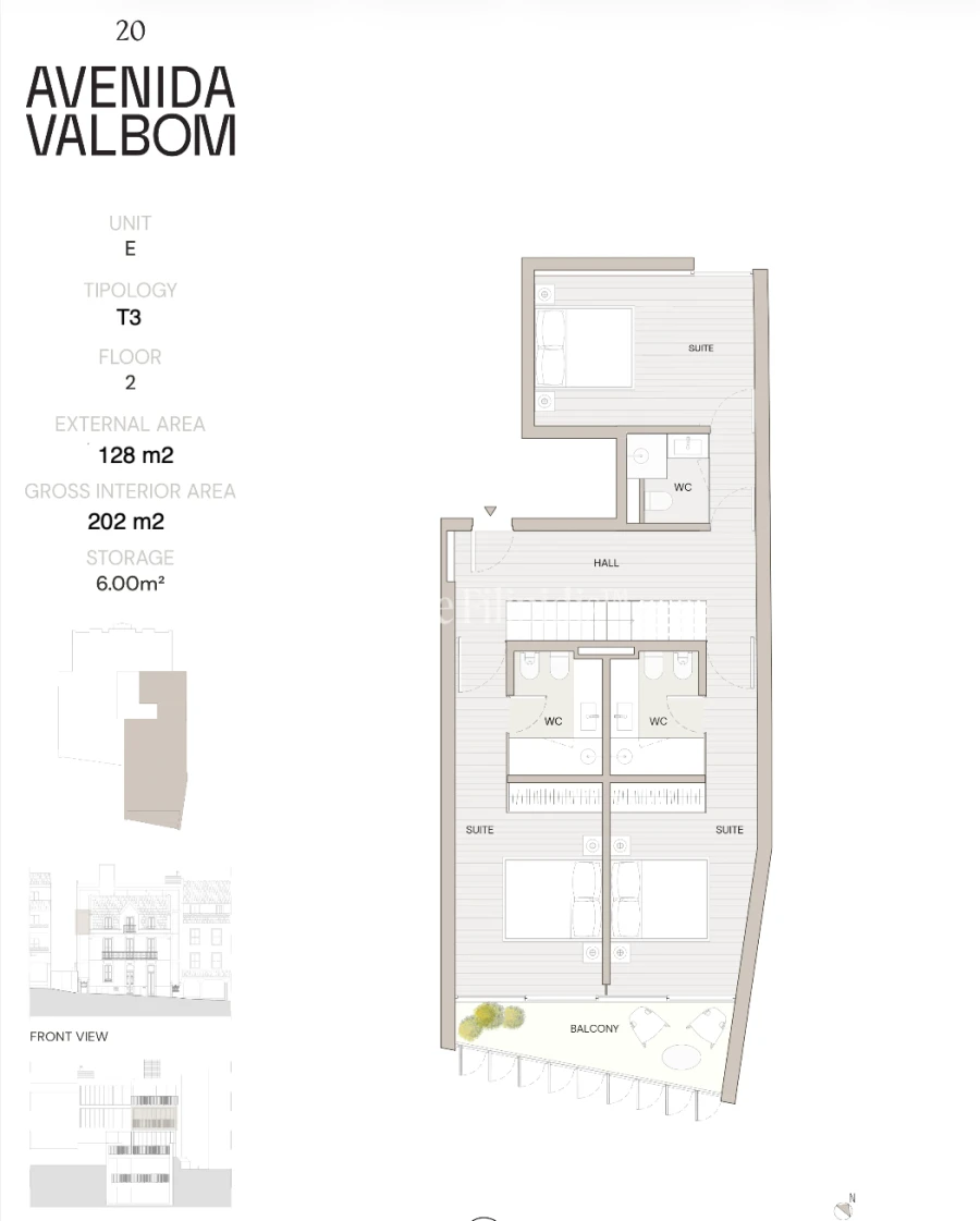 Apartamento T3 para Venda em Cascais e Estoril Planta 3