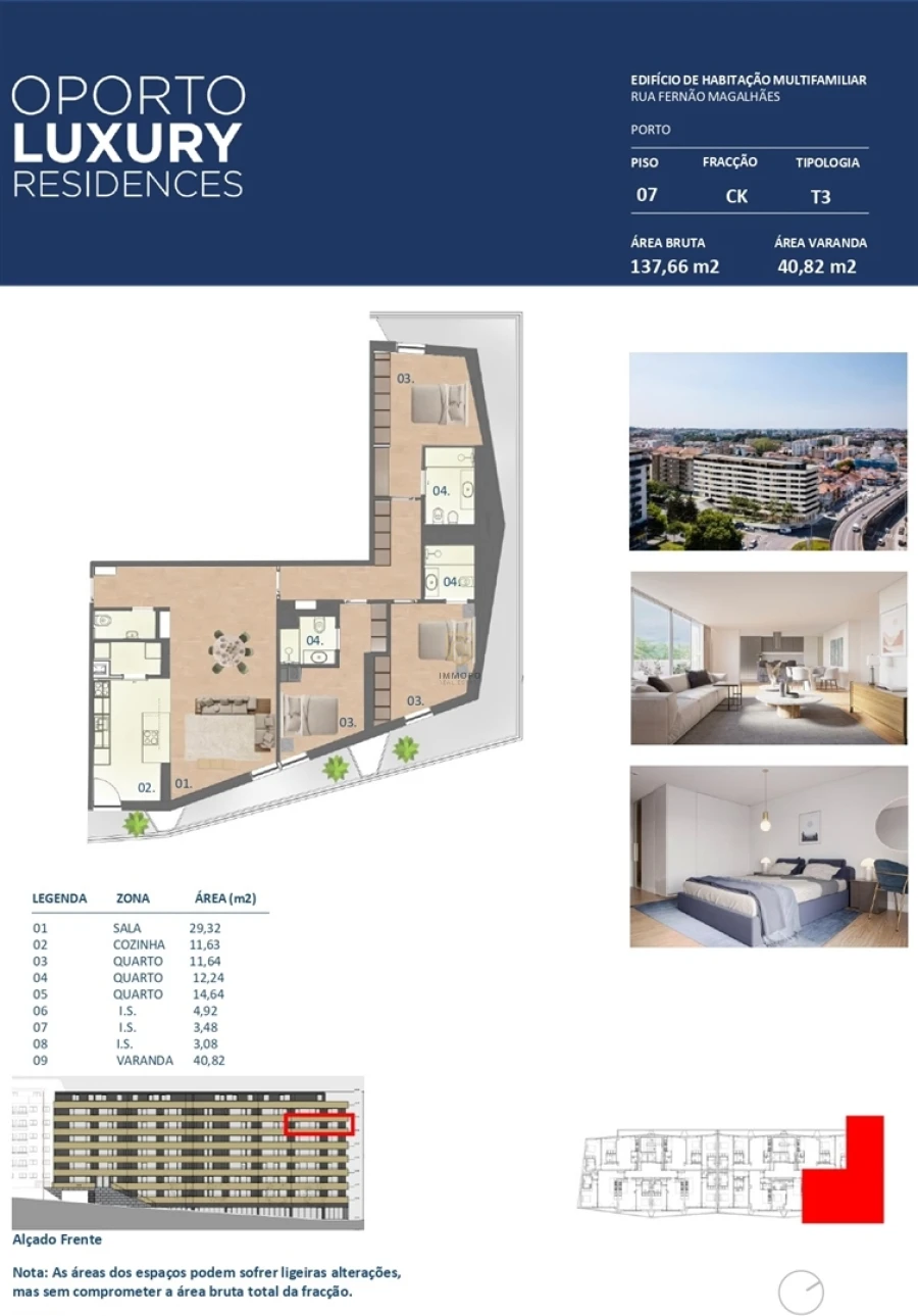 Apartamento T3 para Venda em Paranhos Planta 1