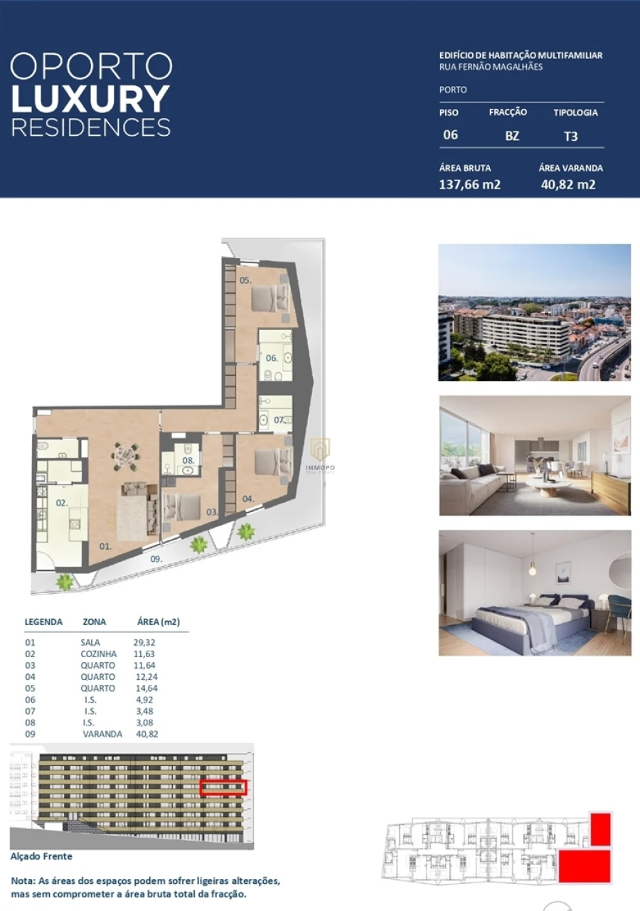 Apartamento T3 para Venda em Paranhos Planta 1