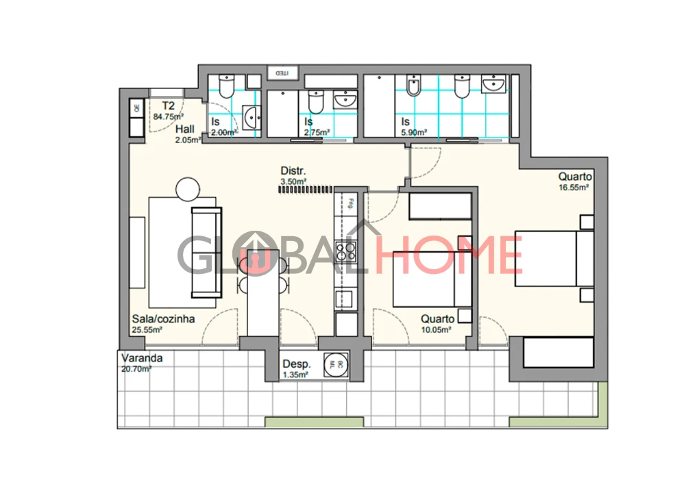 Apartamento T2 para Venda em Fânzeres e São Pedro da Cova Foto 9
