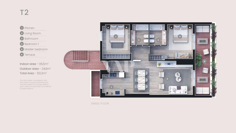 Apartamento T2 para Venda em Albufeira e Olhos de Água Planta 1