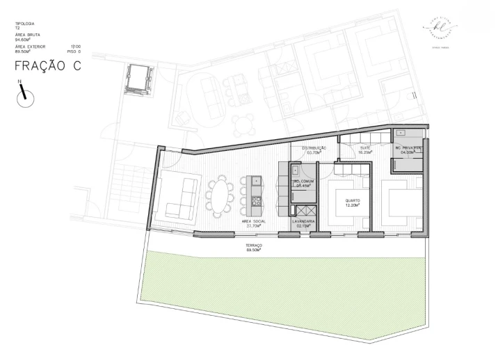 Apartamento T2 para Venda em Paredes Planta 1