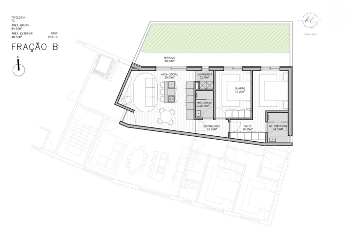 Apartamento T2 para Venda em Paredes Planta 1