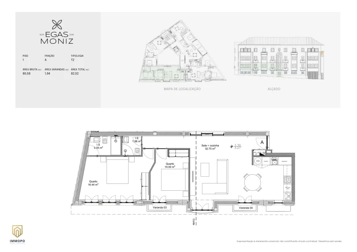Apartamento T2 para Venda em Cedofeita, Santo Ildefonso, Sé, Miragaia, São Nicolau e Vitória Planta 1